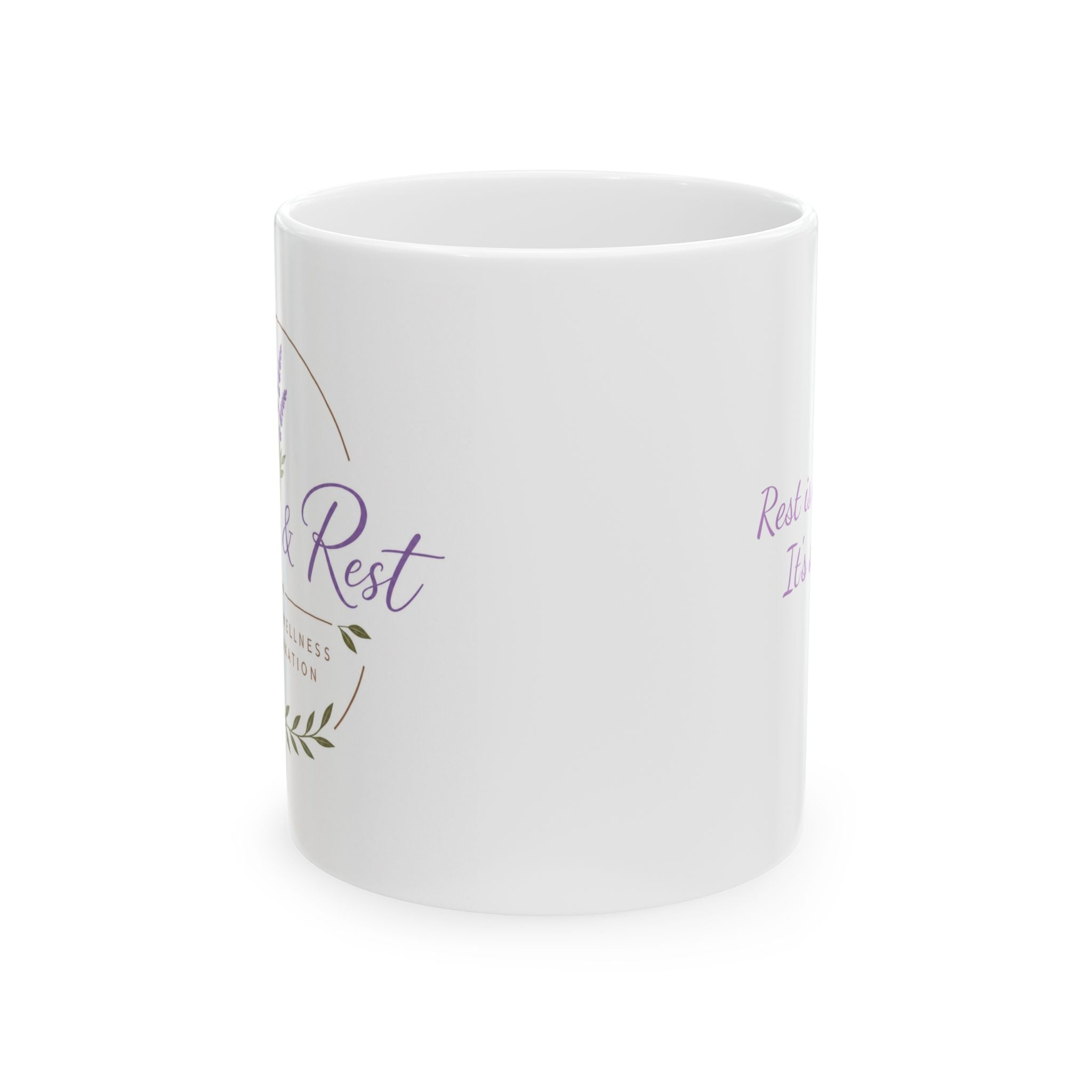 Abide & Rest Lavender Mug | Ceramic Inspirational Coffee Cup
