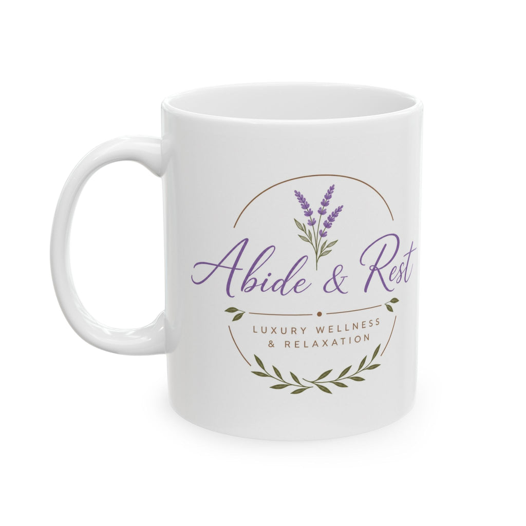 Abide & Rest Lavender Mug | Ceramic Inspirational Coffee Cup